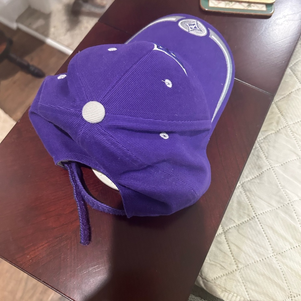 Purple Furman University F Logo Diamond-Emblem Baseball Cap - Picture 4 of 5
